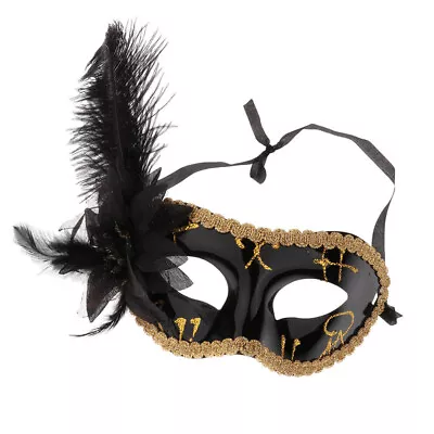 Feather Flower Masquerade Ball Party Eye Eye Black • £4.54