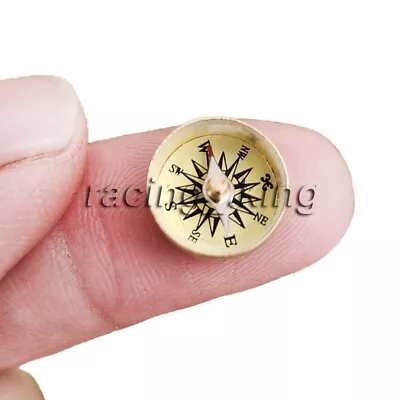 1 Pc Brass Mini Compass North Compass High Precision Outdoor Camping Exploration • $10.91