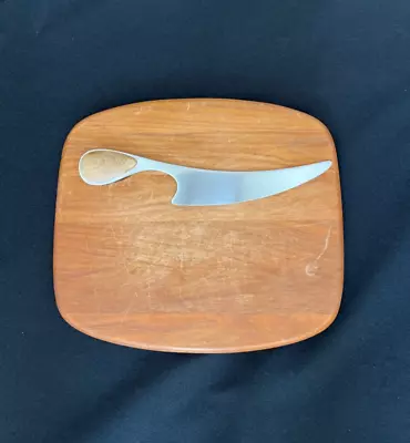 Dansk Teak Cutting Board W/ Vivianna Torun Hube Knife Signed Mid Century Modern • $14.95