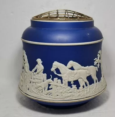Lovely Adams Tunstall Antique Posey Vase Fox Hunting Scene With Metal Frog  • £14.99