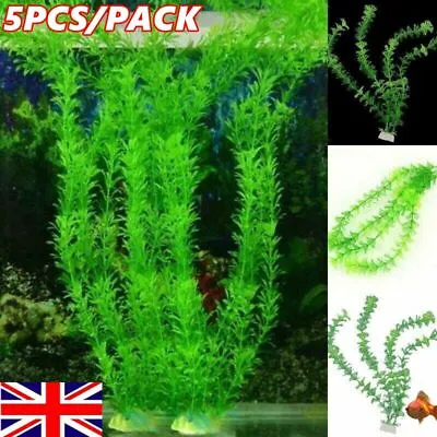 £6.29 • Buy 5PCS Artificial Fake Plastic Water Grass Plants For Fish Tank Aquarium Ornament