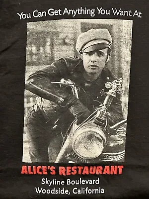 Alice's Restaurant Marlon Brando T-Shirt Woodside CA Motorcycle Hangout Large • $9.99