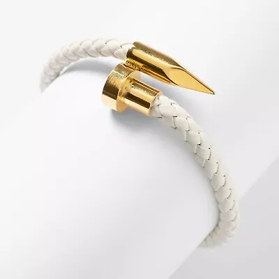 Plunder Design Fashion Trend Jewelry Sabrina Gold Rope Nail Cuff Bangle Bracelet • $39.99