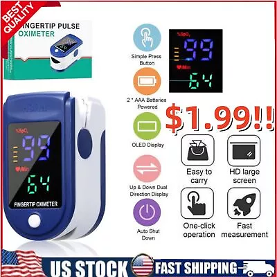 Finger Pulse OximeterBlood Oxygen Saturation Meter Fingertip Heart Rate Monitor • $1.99