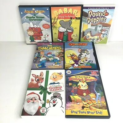 Vintage Cartoons Smurfs Pound Puppies Tom & Jerry... Lot Of 7 DVDs • $23.74