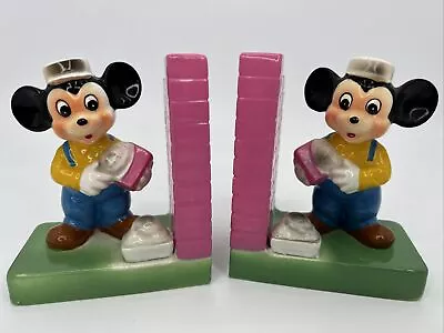 Walt Disney Productions Mickey Mouse Bookends Bricklayer Mason WD-19 RARE • $161.25