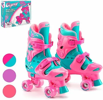 Kids Roller Skates Adjustable Roller Skates For Girls Quad Skate Design • £46.12