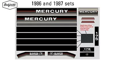 Mercury 1986 - 1987 175hp Outboard Decal Set • $62.28