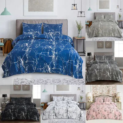 Duvet Cover Bedding Set Luxury Reversible Quilt Cover Single Double King Size UK • £13.39