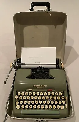 Vintage Smith Corona Green 1950’s Electric Typewriter W/ Case & Key ~ Retro • $275