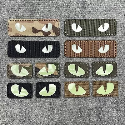 Tactical Military Combat Cats Eyes Patch Glow In The Dark Hook Backed Patches • £4.99