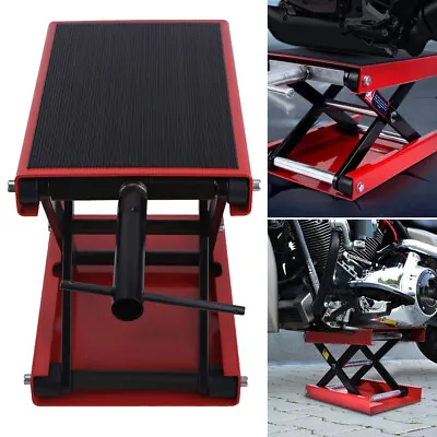 1100 LB Red Mini Scissor Lift Jack ATV Motorcycle Dirt Bikes Scooter Crank Stand • $60.79