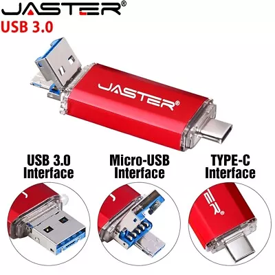 JASTER Metal USB 3.0 Flash Disk 4GB 8GB 16GB 32GB 64GB 128GB Micro USB Interface • $11.25