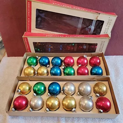 2 Boxes Of 12 Vintage Mercury Glass Christmas Tree Ornaments 2  USA Total 24 • $20