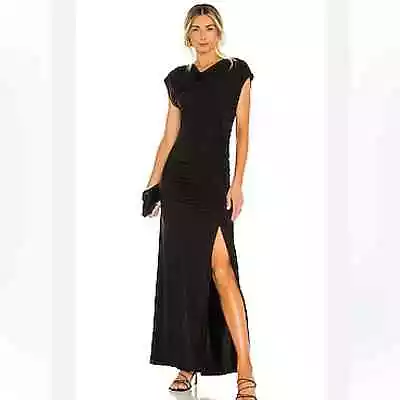 Young Fabulous & Broke Black Tulola Maxi Dress With High Slit Med Form Fitting • $129.88