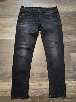 R13 Boy Skinny Dirty Black Marble Distressed Sz 28 R13WM0086-40 High Rise (b • $70