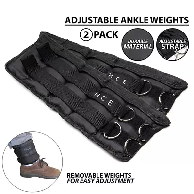 $19.90 • Buy 2x Wrist Ankle Weights 1/2/10KG Pair Adjustable Strap Fitness Gym Yoga Training