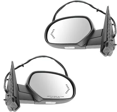 Power Fold Memory Heated Puddle Light Arrow Signal Mirrors For 07-14 Chevy GMC • $163.99