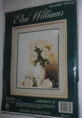 Vintage PASTEL ROSES Elsa Williams ColorArt Crewel Embroidery Kit #00384 • $19.99