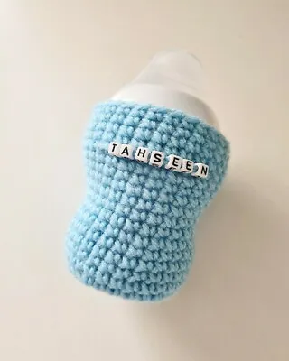 £10.99 • Buy Handmade Crochet Baby Bottle Cover / PERSONALIZED 