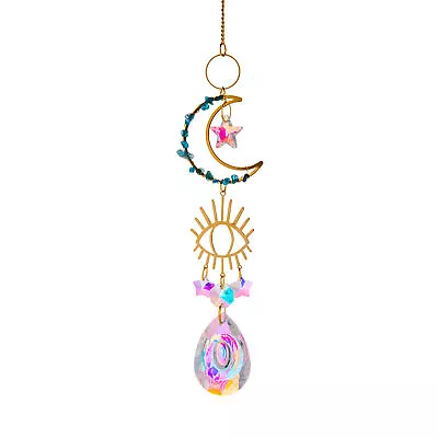 £4.69 • Buy Moon Macadam Crystal Prism Pendant Suncatcher Prism Ball Pendant Window Hanging