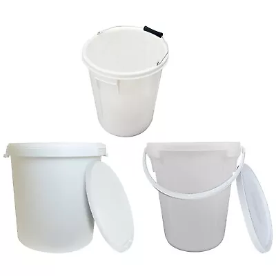 25L White Buckets Multifunctional Food Grade Plasterers Mixing Tub UK Assorted • £12.19