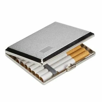 £5.99 • Buy Chrome Cigarette Cigar Case Holder Big Case Smoking Accessory Tobacco Uk Seller
