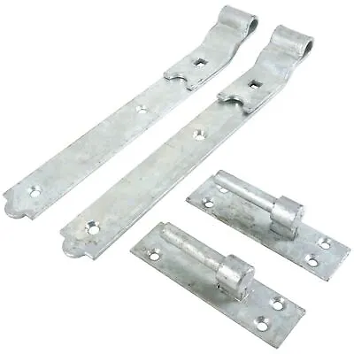 OFFSET STRAP HINGES 300mm/12  Galvanised Band T Tee Gate Shed Barn Door Garage • £17.56