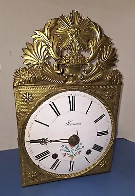 Antique French Morbier Clock Movement Crown Wheel With Top Bell Parts / Repair • $188