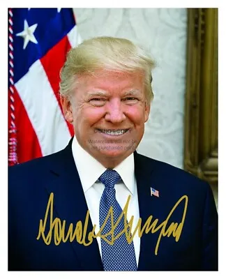 $14.47 • Buy President Donald Trump Presidential Portrait Facsimilie Autograph 8x10 Photo