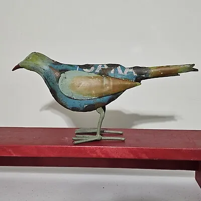 Recycled Metal Bird Figurine Garden Rustic Garden Decor • $30