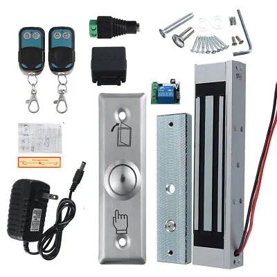 Door Access Control System Electric Magnetic Lock 2 Wireless Remote Controls • £79.19