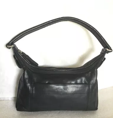 $79 • Buy Vintage OROTON Sydney Black Leather Shoulder Bag / Handbag