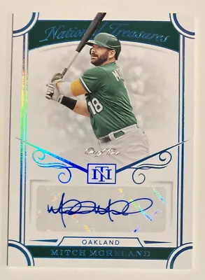 True 1/1 2021 NATIONAL TREASURES AUTOGRAPH ATHLETICS MITCH MORELAND AUTO  1/1 • $179