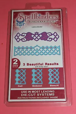 $9.95 • Buy 2 Pce Spellbinders Borderabilities Lattice Borders Craft Cutting Dies S4-218