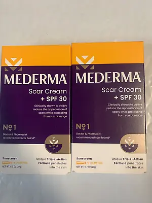 LOT OF 2 MEDERMA Scar Cream + SPF 30 Sunscreen (0.7oz./20g) Exp 8/25 #8063 • $17