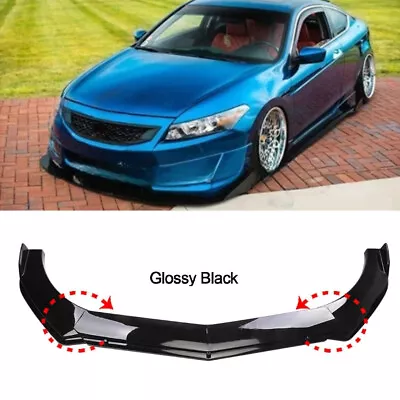 For Honda Accord Coupe Sedan Front Bumper Lip Splitter Spoiler Body Kit Black • $66.49