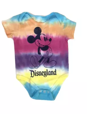 Mickey Mouse Tie-Dye Infant Bodysuit For Baby – Walt Disney • $9.99