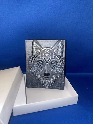 $29.75 • Buy Mens Wallet Bifold AY Guey Brand, Mexican Made Folklore Theme Wolf New !