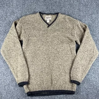 Woolrich Sweater Mens Medium Brown Herb Tweed Wool Pullover Vintage • $31.98