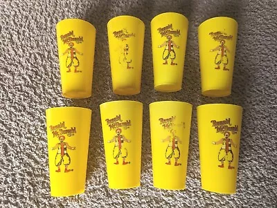 Vintage McDonald's Yellow Ronald McDonald Plastic Cups Lot Of 8 • $20