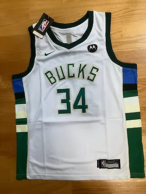 NWT Giannis Antetokounmpo #34 NBA Milwaukee Bucks Jersey White (Youth XL) • $50