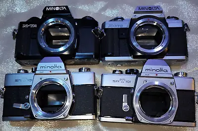 Lot 4 Vintage Minolta Slr Camera Bodies X-7a X-370- Srt101 X 2 • $49.98