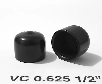 0.625  5/8  Black Vinyl Rubber Flexible Round Tube Tubing Pipe End Cover Caps • $7.98