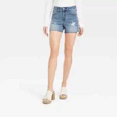Women's High-Rise Midi Jean Shorts - Universal Thread 4 • $12.10