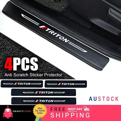 4 X Mitsubishi Triton Car Door Plate Sill Scuff Anti Scratch Sticker Protector • $16.05