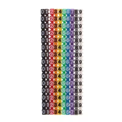 150 Pcs Cable Markers Colourful C-Type Marker Number Label For 1.5mm Wire • £6.29