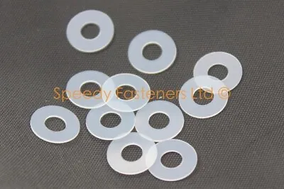 Nylon Dzus Plastic Clear Washers M6 6.3mm 13mm OD 0.5mm Thick • £5