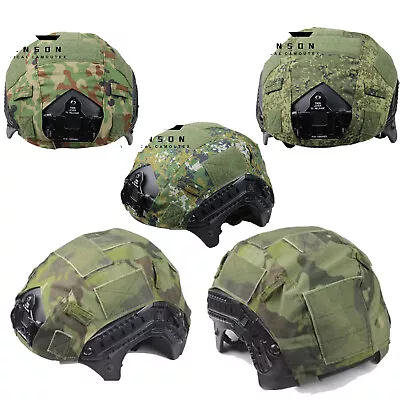 Tactical Military Fast Helmet Cover Skin Big Five-Leaf EMR Russian Camouflage • £22.79