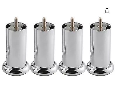 4 New Chrome Furniture Metal Feet Legs For Sofas Chairs Stools Bed Table S57 • £11.99